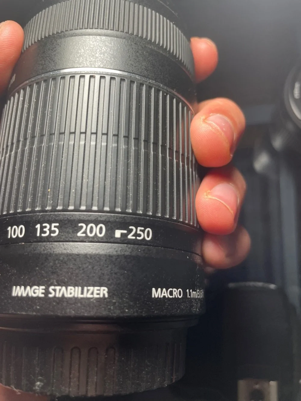 Canon EOS 4000d with 55-250 mm macro lens and 18-55 mm lens with battery